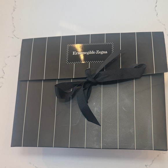 Ermenegildo Zegna Reversible Leather Belt Black & Grey Silver Buckle NWT - Picture 7 of 8